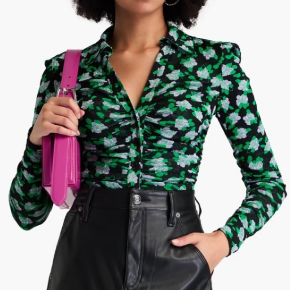 DVF Reversible Ruched Top - Picture 1 of 6